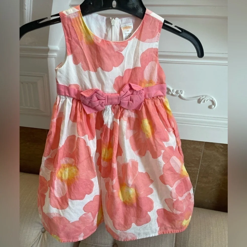 GYMBOREE Dress Child Size 2T Pink Floral Picnic Party Special Occasion dress